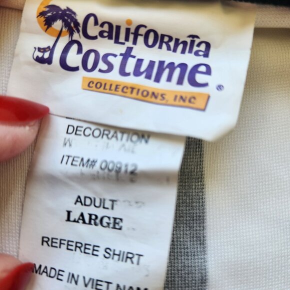 California Costumes Halloween Adult Referee Shirt Black & White Striped Party - Picture 5 of 5